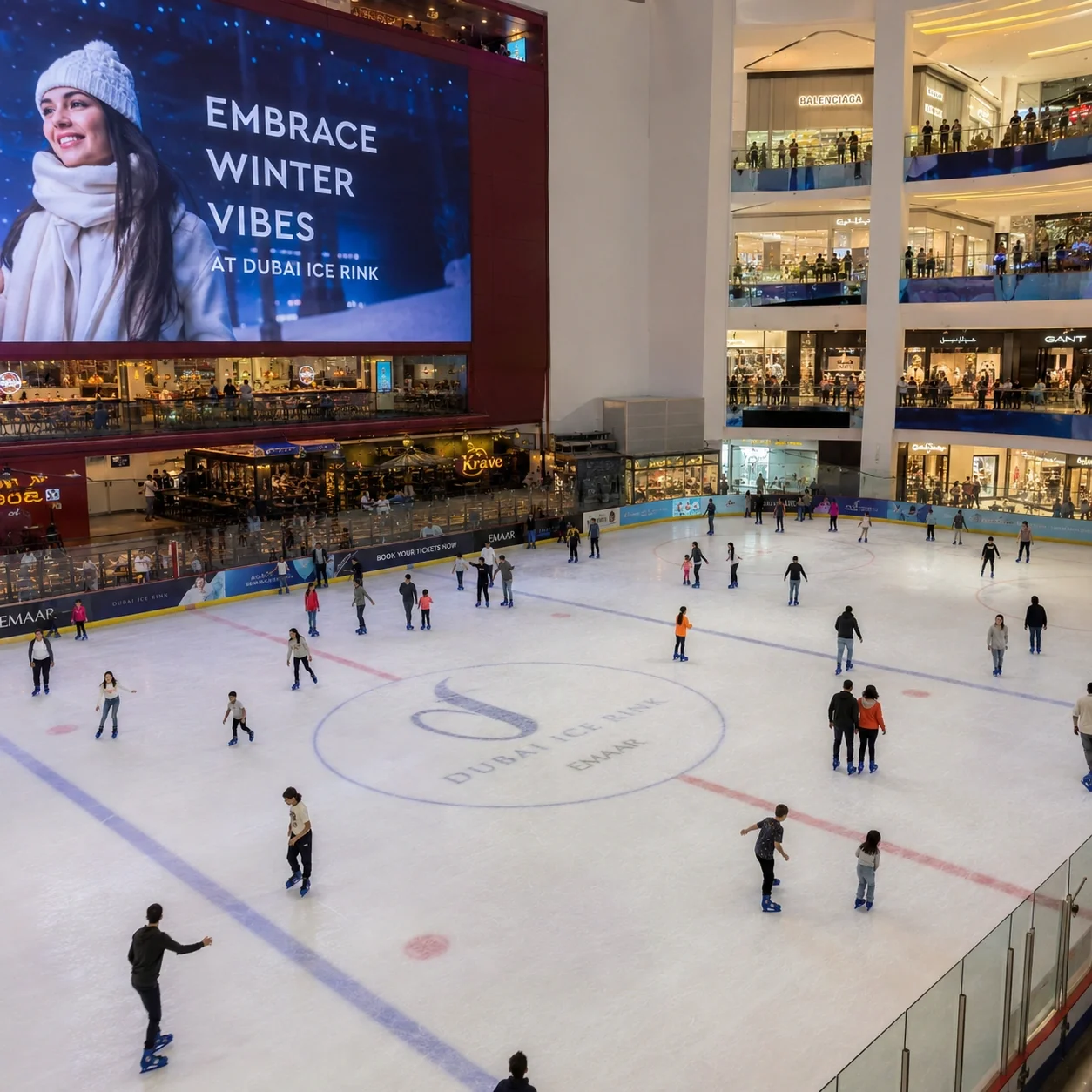 Patinoire Dubai Ice Rink au centre commercial de Dubaï